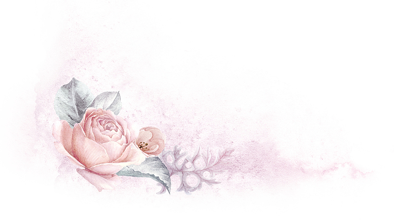 手绘粉色花卉花框设计