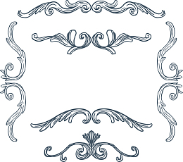 深蓝色欧式春天边框