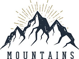 山脉黑白花臂图案