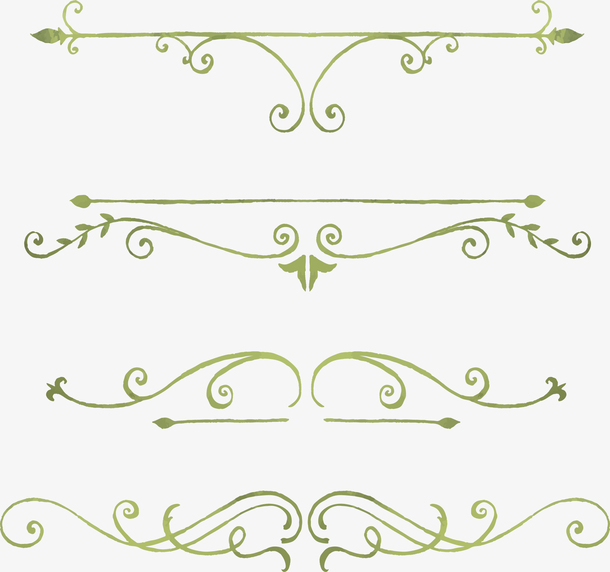 绿色欧式花藤分隔栏免抠素材免费下载_觅元素51yuansu.com