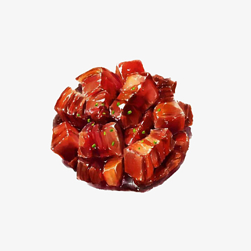 中国风传统美食餐饮手绘红烧肉p