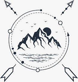 雪山黑白花臂图案