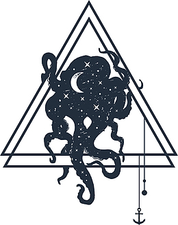 章鱼黑白花臂图案