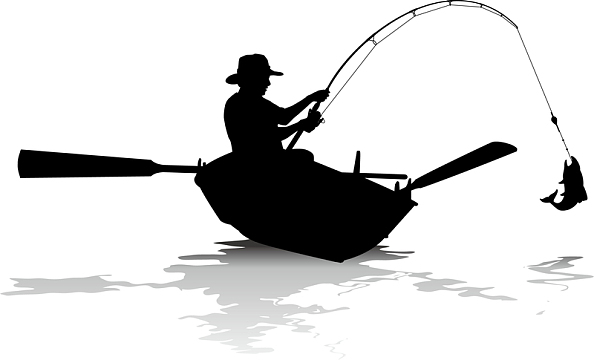 钓鱼人剪影