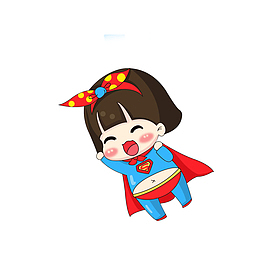 卡通Q版可爱飞行女超人素材