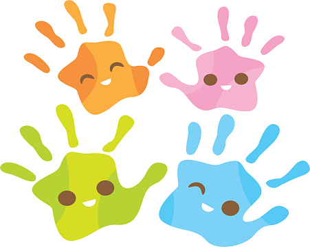 彩色卡通美可爱手掌