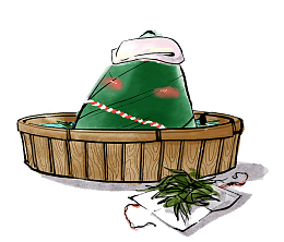 手绘可爱食物插图端午节插画