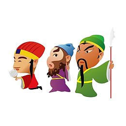 卡通可爱的三国人物插画张飞关羽