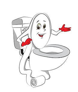 手绘白色可爱卡通马桶