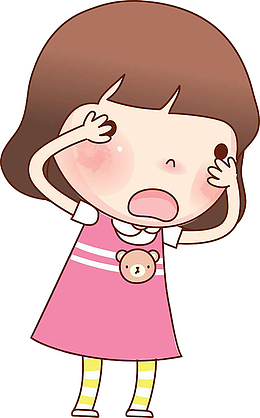 卡通q版捂眼女生