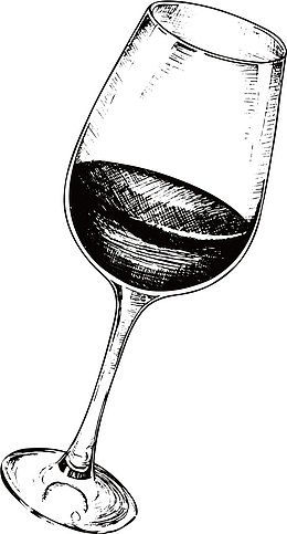 矢量手绘葡萄酒