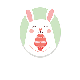 可爱小清新兔子复活节元素