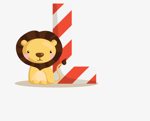 卡通手绘可爱的字母英文字母l