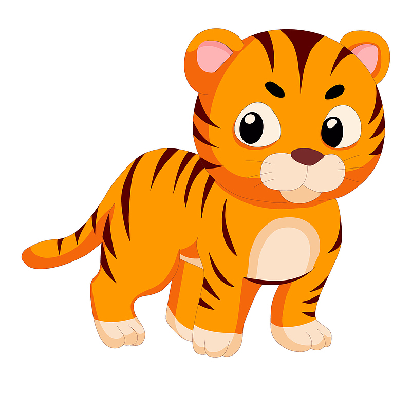 卡通可爱的老虎动物设计