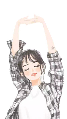 一个伸懒腰的清纯小姑娘PNG下载
