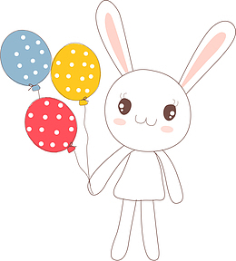 拿气球的兔子