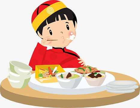 吃饭撑到打嗝的小孩子