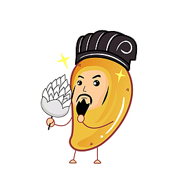 可爱的卡通芒果诸葛亮插画免抠