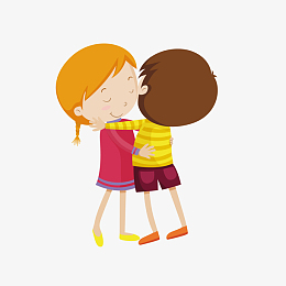 两个拥抱的小孩免抠素材