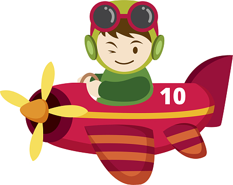 卡通可爱表情飞吻插画免抠aipng坐在飞机上的男孩aipng大眼睛小鸟简笔