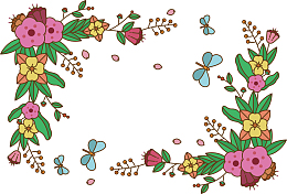 可爱卡通开春花藤边框