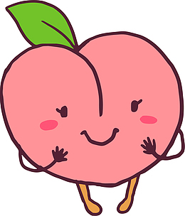 可爱捂脸的水蜜桃小人