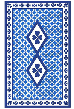 蓝色花纹扑克牌背面