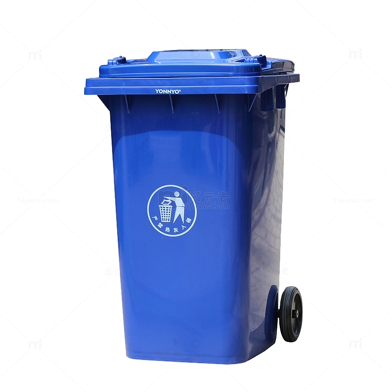 环卫蓝色垃圾桶设计