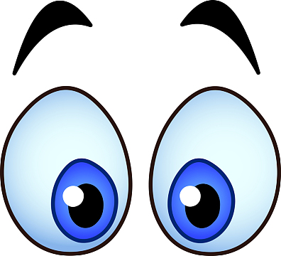 蓝色卡通眼睛素材