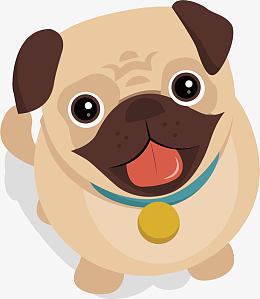 矢量图可爱的沙皮狗