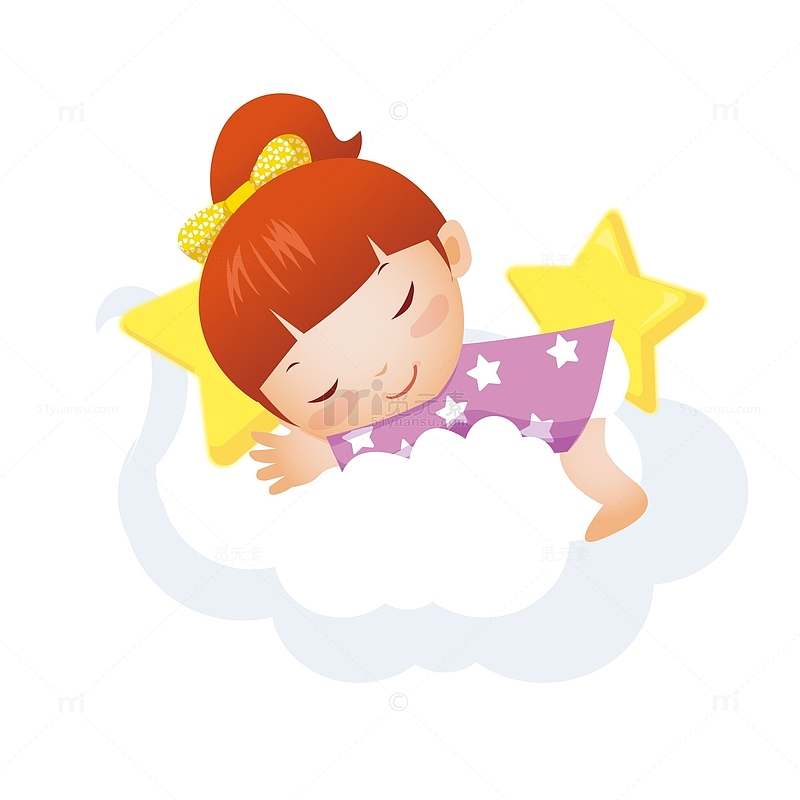 在云朵上睡觉的女孩设计