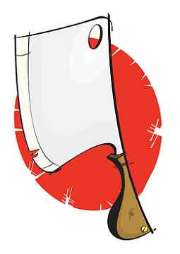 手绘可爱卡通插图菜刀