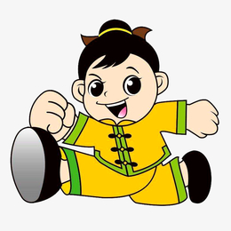 穿黄马褂的卡通北京人物