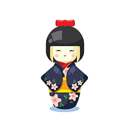可爱的日本艺妓的背景矢量