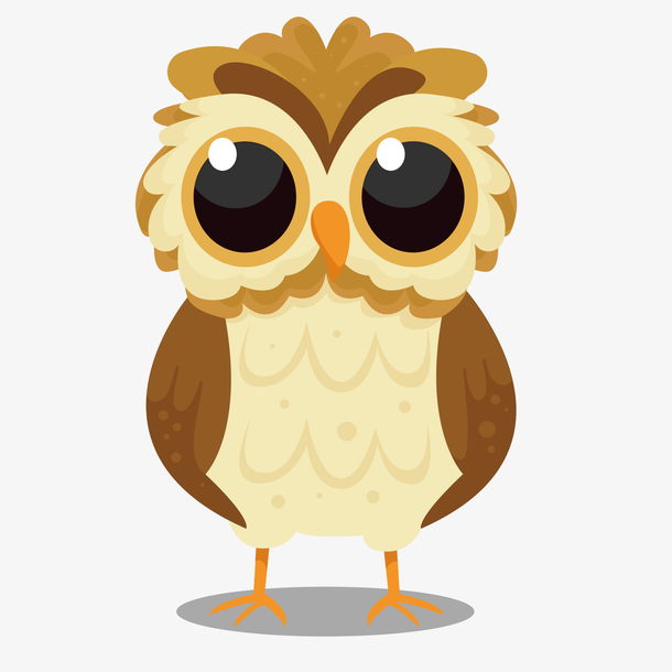 卡通大眼睛猫头鹰矢量