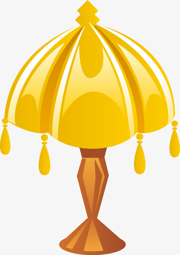 可爱黄色欧式台灯矢量图