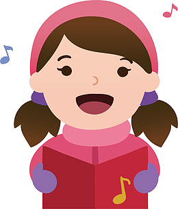 唱歌的可爱小女孩文艺表演人物矢