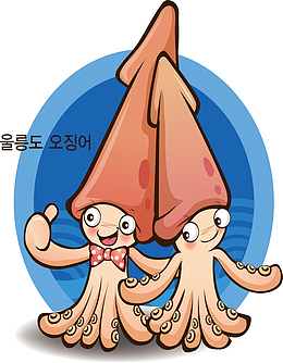 可爱的鱿鱼卡通素材