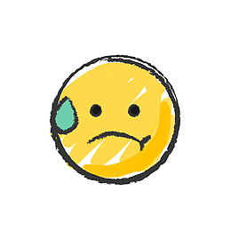 手绘失望表情免抠素材