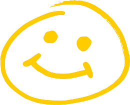 黄色线条笑脸