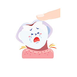 手摸牙齿