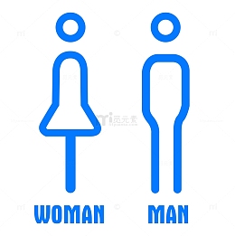 蓝色线性男女标识设计