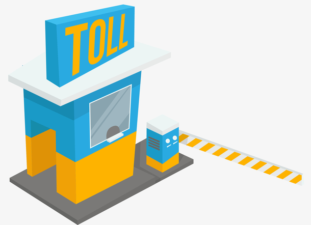 门禁卡通矢量蓝色