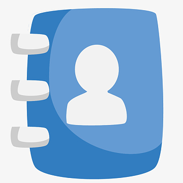 手绘卡通蓝色通讯录图标