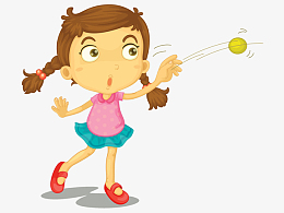 扔球的小女孩png下载