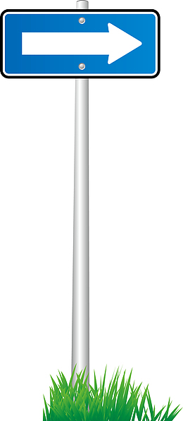 蓝色道路指示牌素材图
