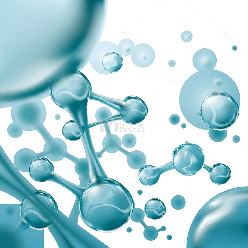 蓝色水样的分子结构矢量图