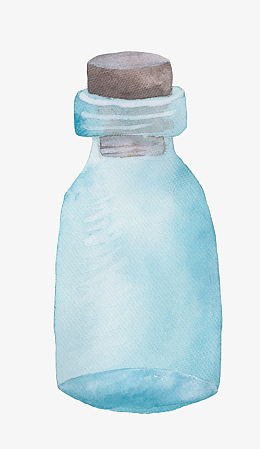 卡通手绘精美的漂流瓶