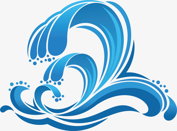 矢量图漂浪的浪花