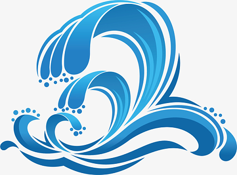 矢量图漂浪的浪花